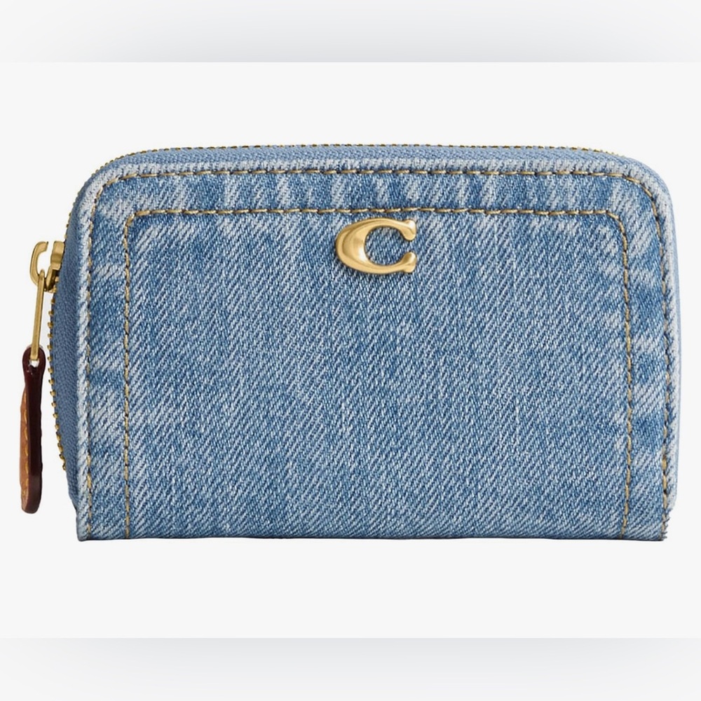 Coach Small Zip Around Card Case, Indigo